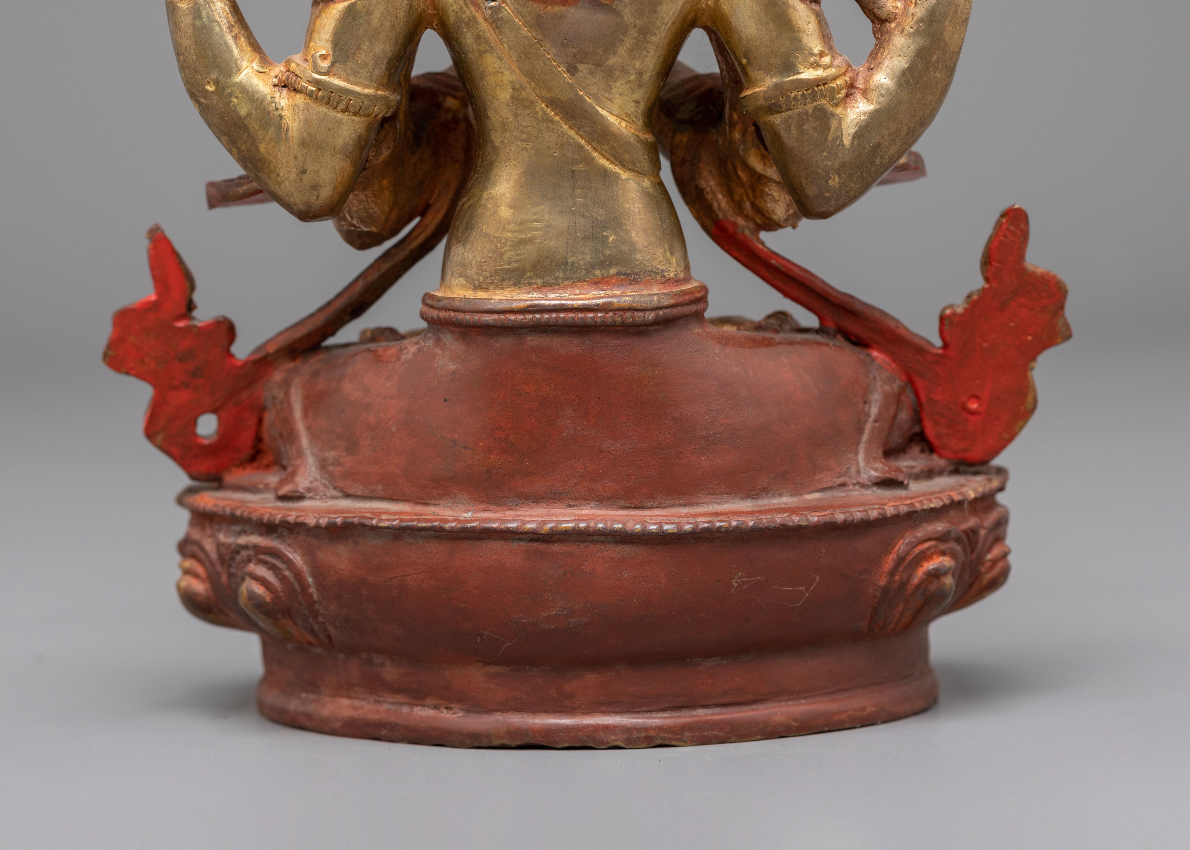 Gold Plated Statue of Bodhisattva Chenrezig | Deity of Compassion