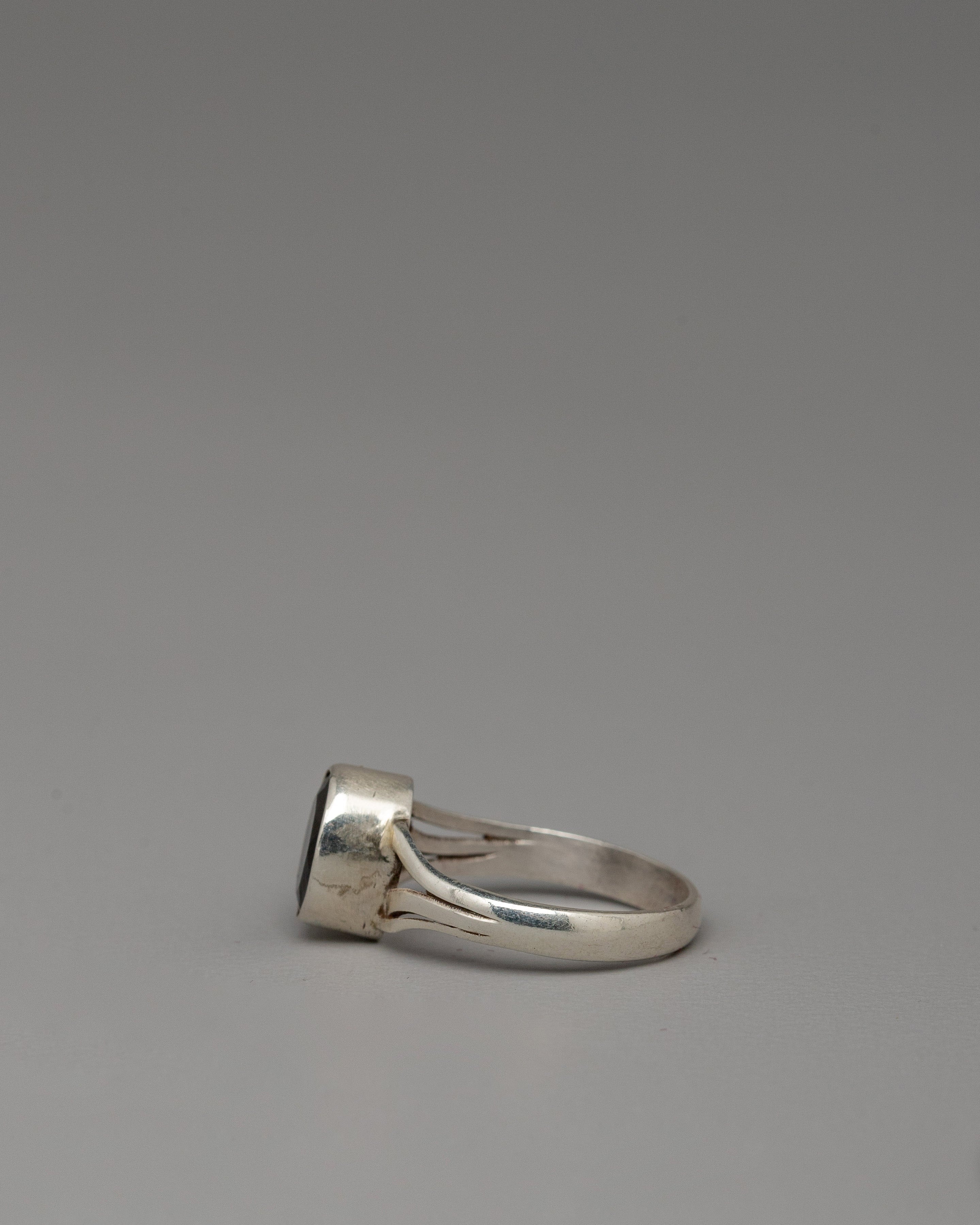 Hand-crafted Silver Ring with Artificial Stone | Perfect for Daily Wear & Special Occasions
