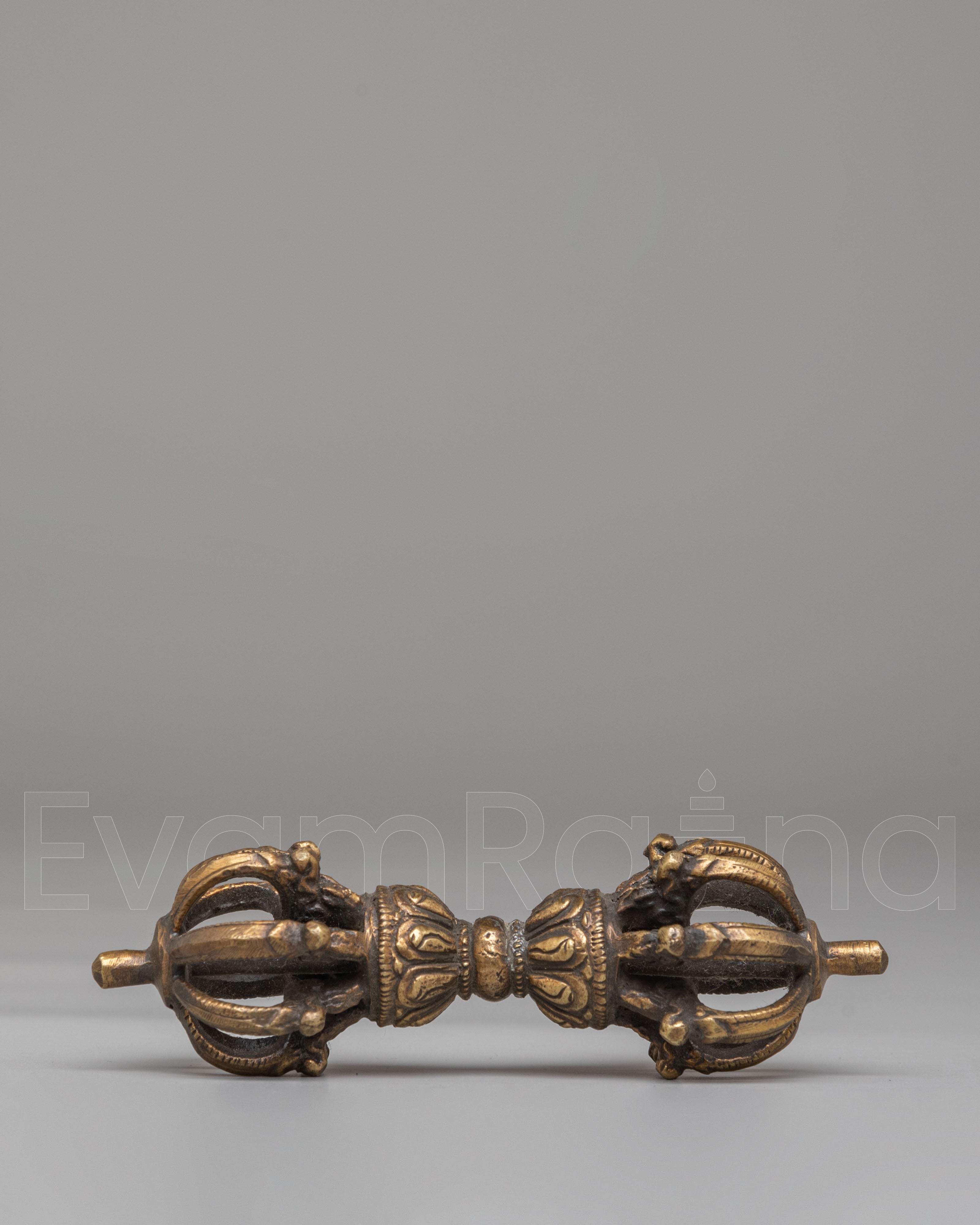 Buddhist Ritual Item Vajra | Brass Tibetan Ritual Tool for Spiritual Practices