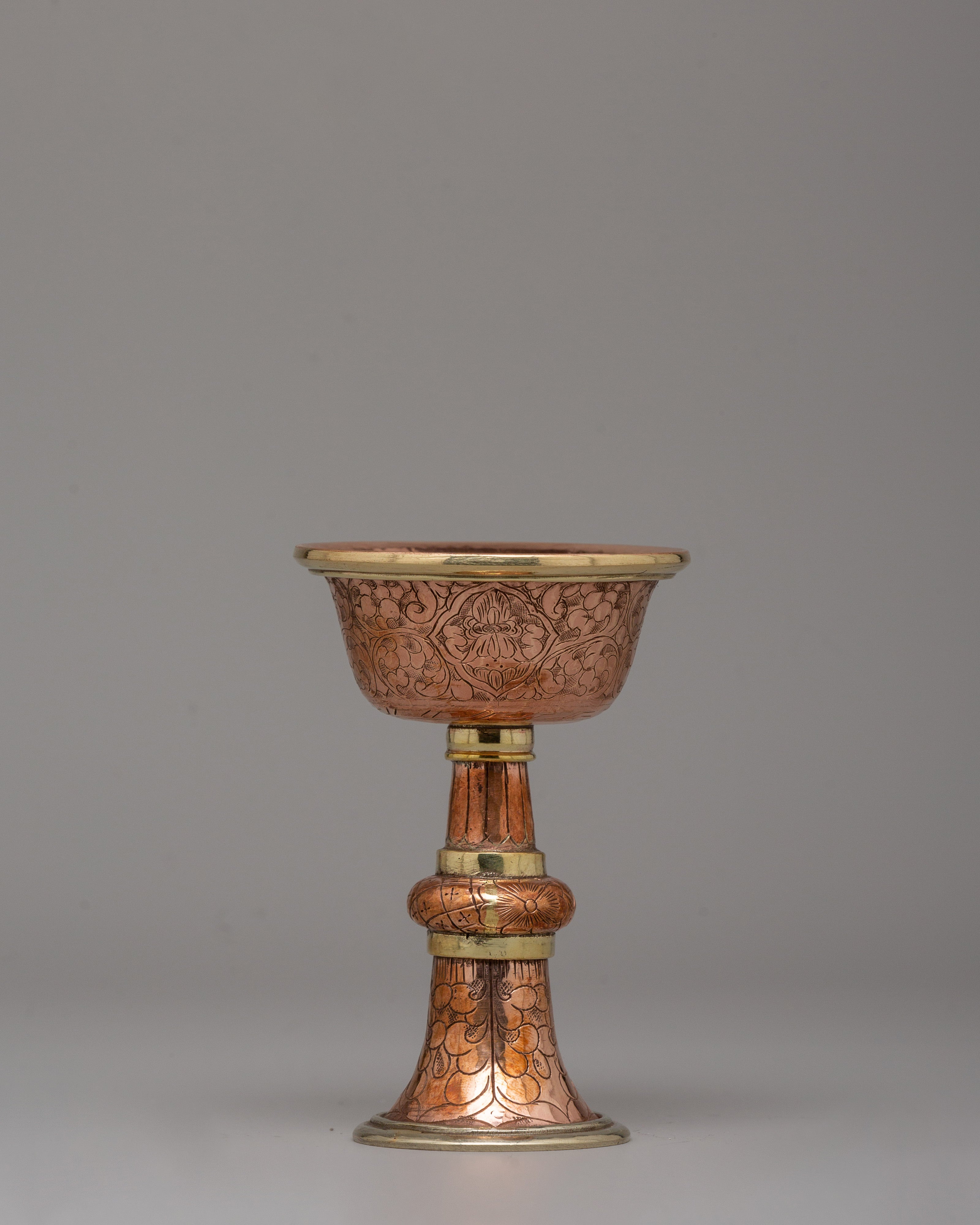 Handcrafted Copper and Brass Serkyem Offering | Tibetan Ritual Item