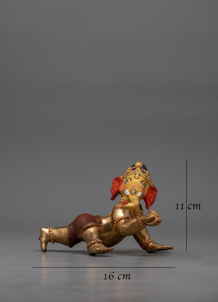 Sacred Ganesh Statue | Gold-Plated for Spiritual and Decorative Appea