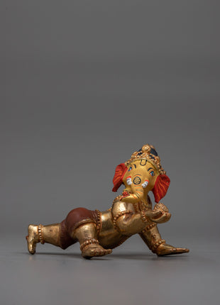 Sacred Ganesh Statue | Gold-Plated for Spiritual and Decorative Appea