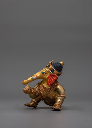 Sacred Ganesh Statue | Gold-Plated for Spiritual and Decorative Appea