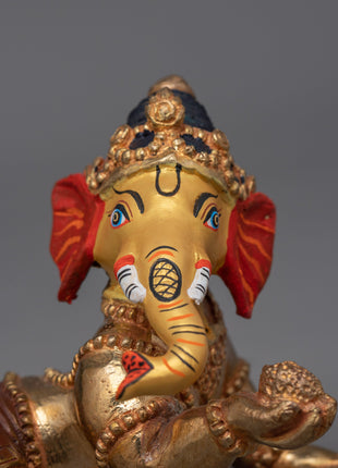 Sacred Ganesh Statue | Gold-Plated for Spiritual and Decorative Appea