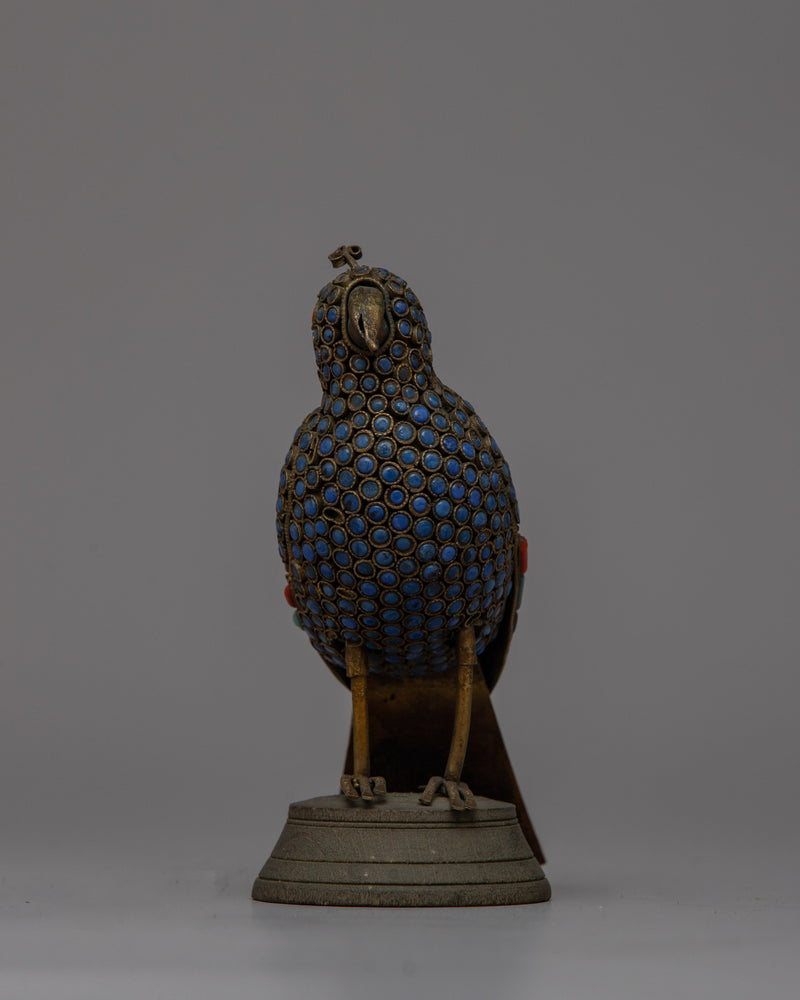 Gemstone Bird Statue | Beautifully Detailed Ornamental Art