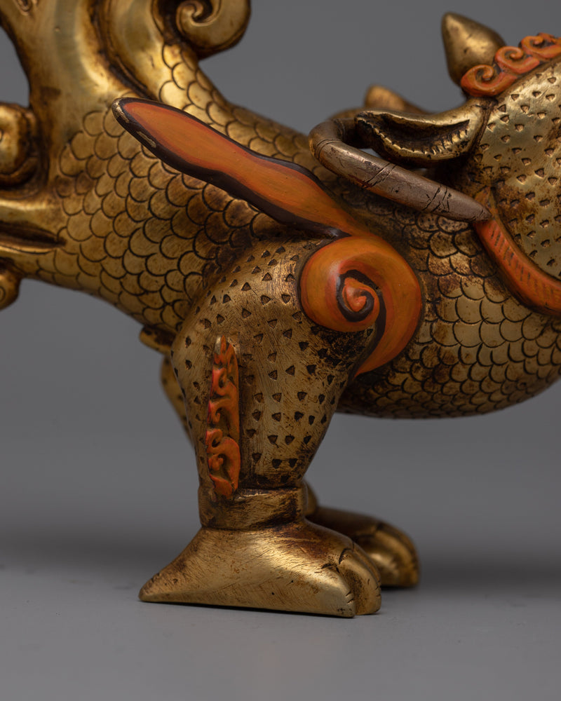 Decorative Copper Dragon Statue Set | Exquisite Craftsmanship for Your Home