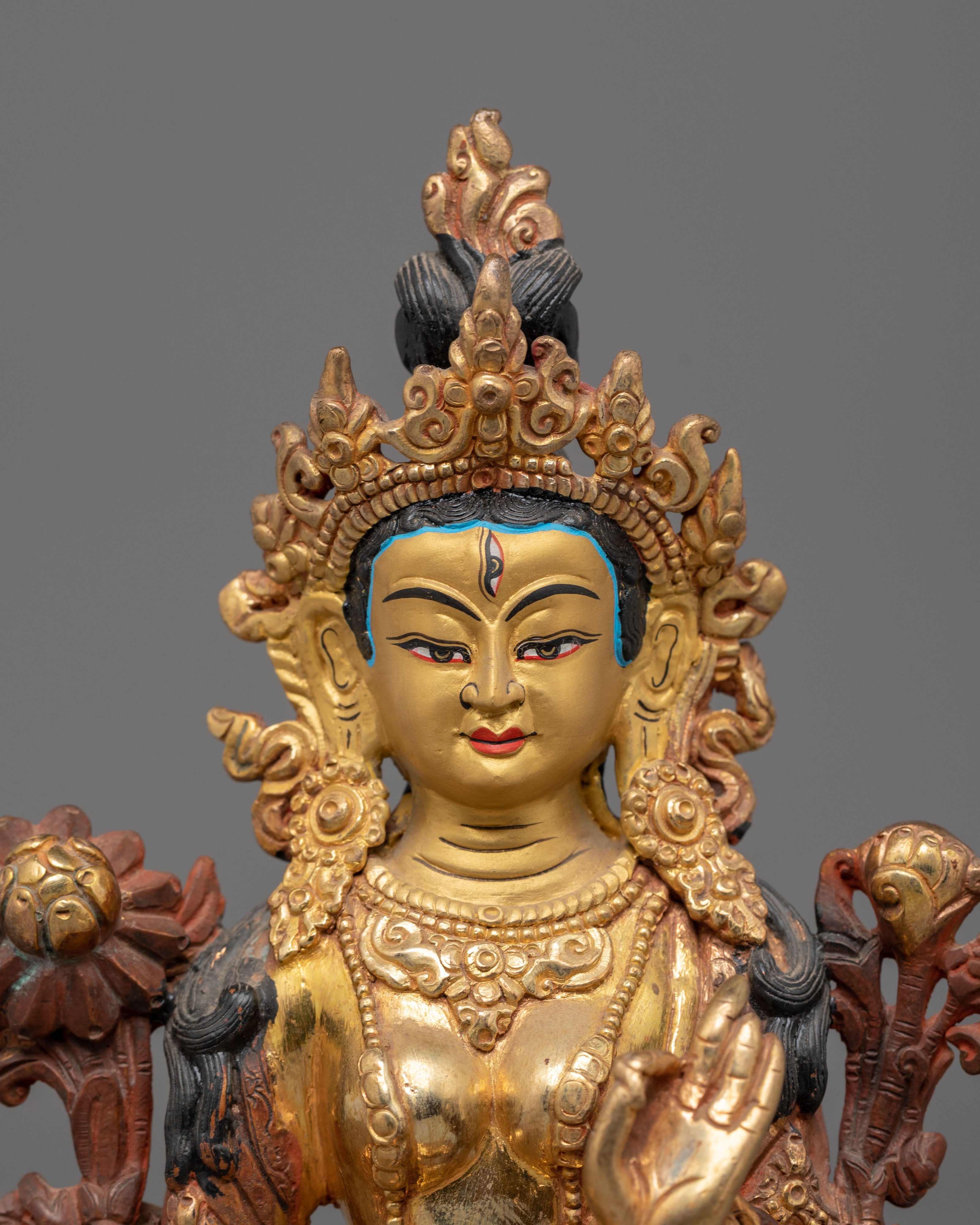 Oxidized Copper White Tara Statue | Buddhist Healing Tara