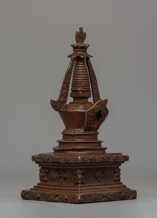 Traditionally Hand-Carved Stupa | A Sacred Symbol of Buddhist Wisdom