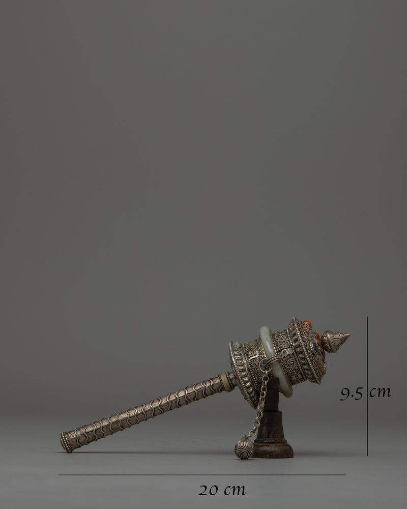 Prayer Wheel Spinner | Traditional Tibetan Buddhist Spiritual Tool for Daily Use and Rituals