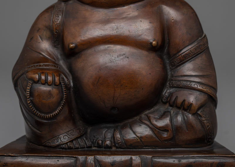 Laughing Buddha Figurine | Handmade Religious Artifact the Spirit of Happiness and Abundance