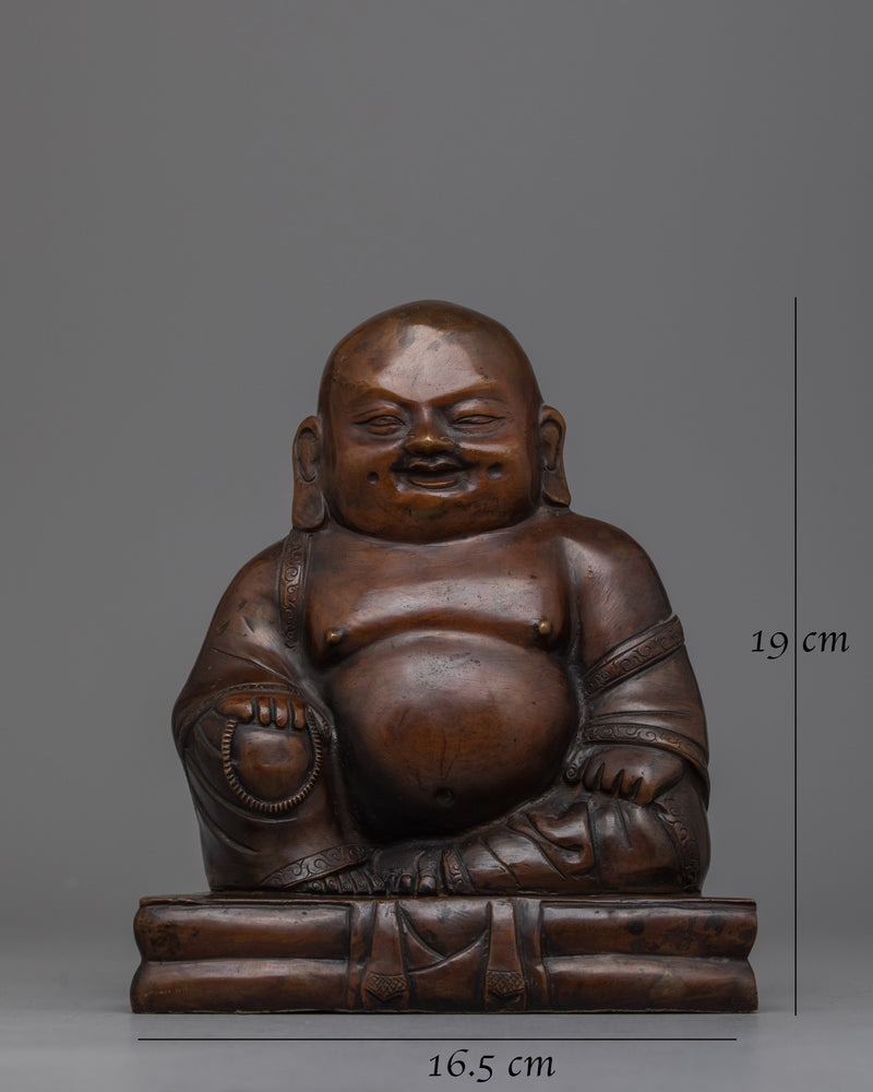 Laughing Buddha Figurine | Handmade Religious Artifact the Spirit of Happiness and Abundance