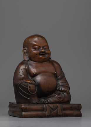 Laughing Buddha Figurine | Handmade Religious Artifact the Spirit of Happiness and Abundance