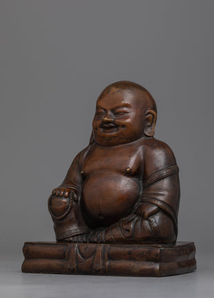 Laughing Buddha Figurine | Handmade Religious Artifact the Spirit of Happiness and Abundance