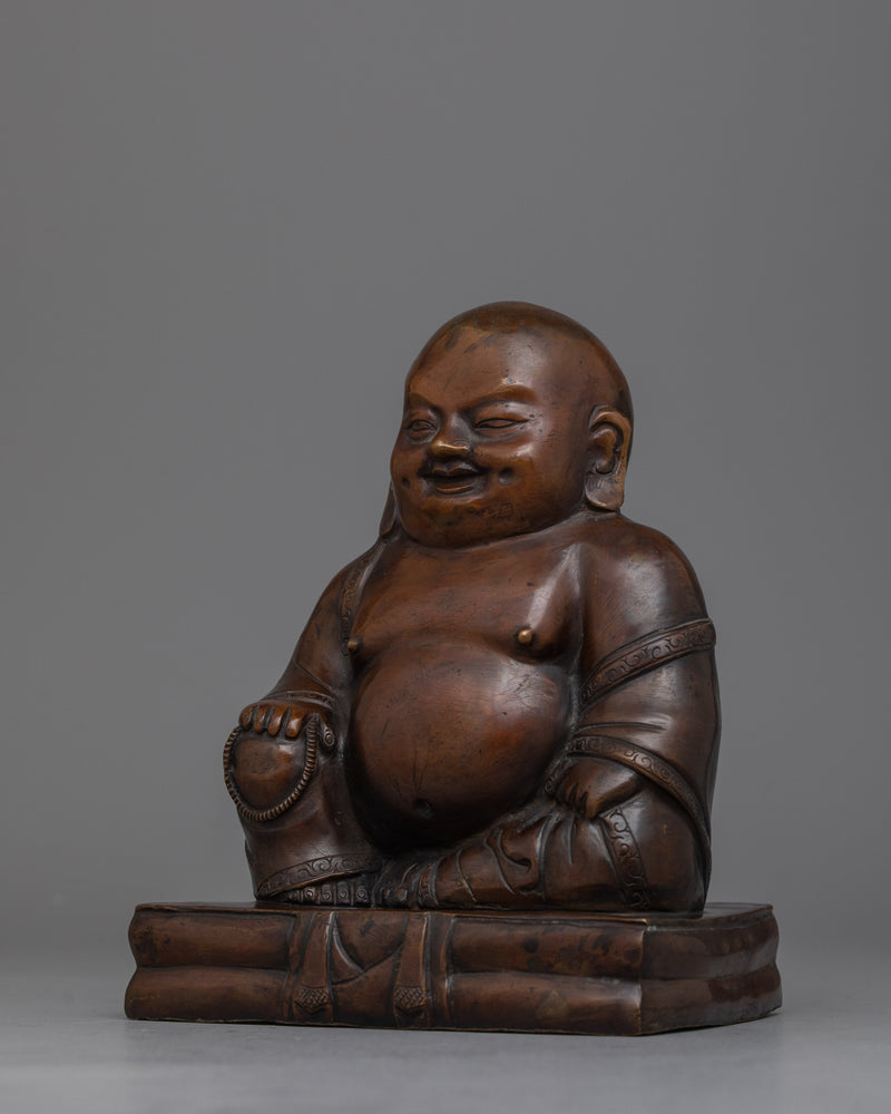 Laughing Buddha Figurine | Handmade Religious Artifact the Spirit of Happiness and Abundance