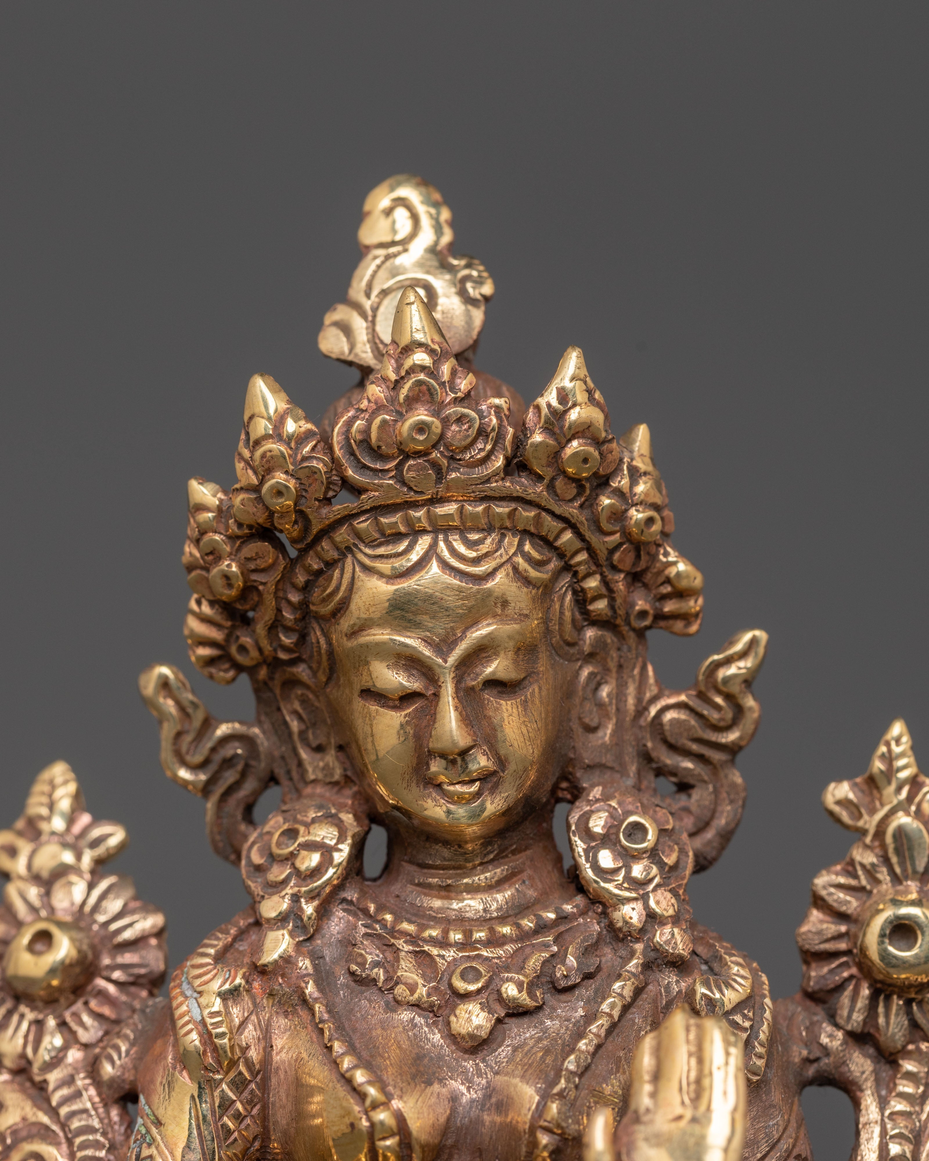 Green Tara Copper Statue | Handcrafted Tibetan Altar Decor