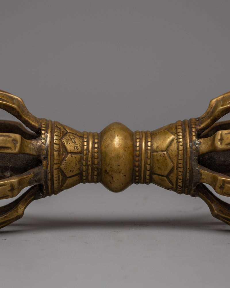 Tibetan Vajra Dorje | Handcrafted Ritual Tool Infusing Buddhist Wisdom and Spiritual Protection