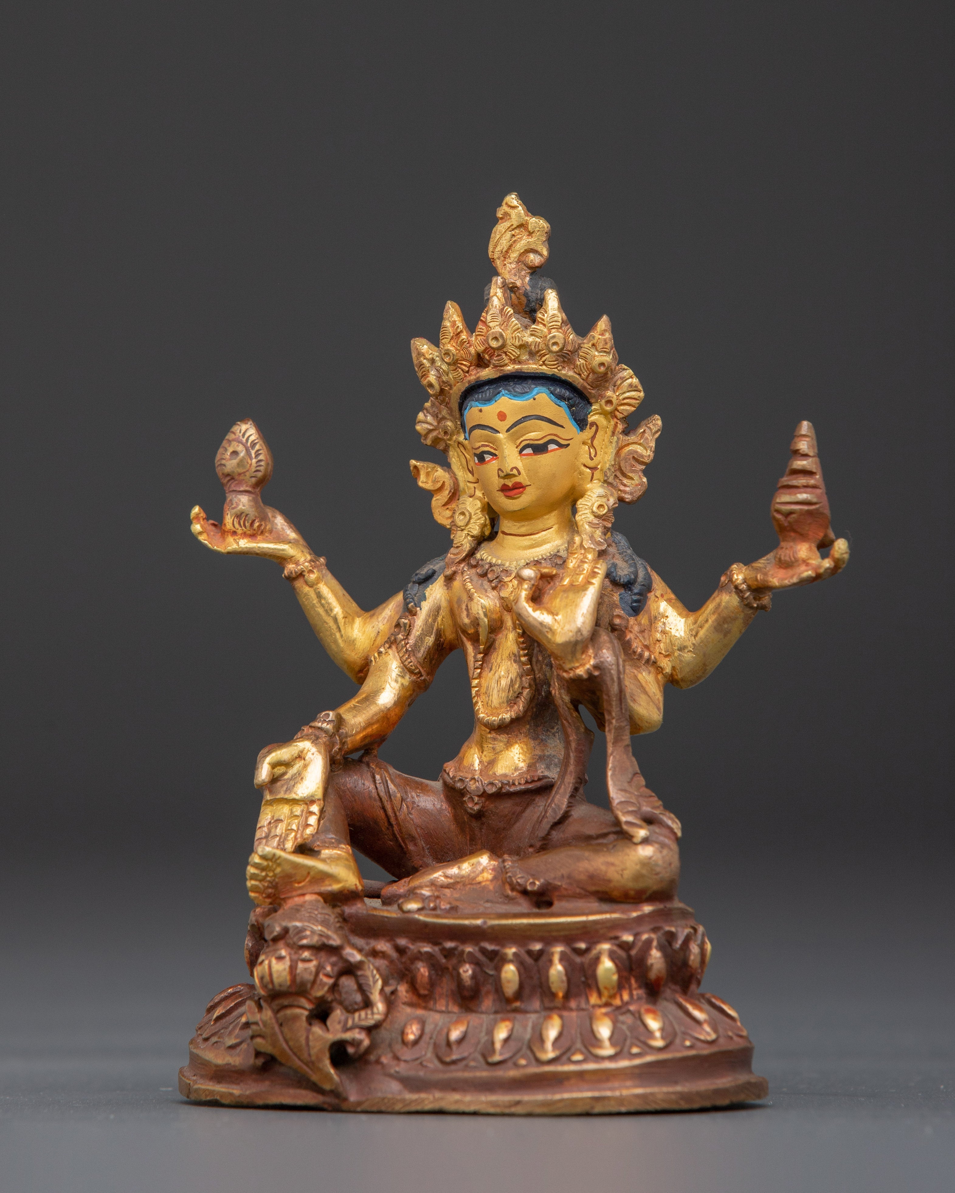 Hindu Wealth Deity Laxmi Figurine | Goddess of Prosperity and Fortune