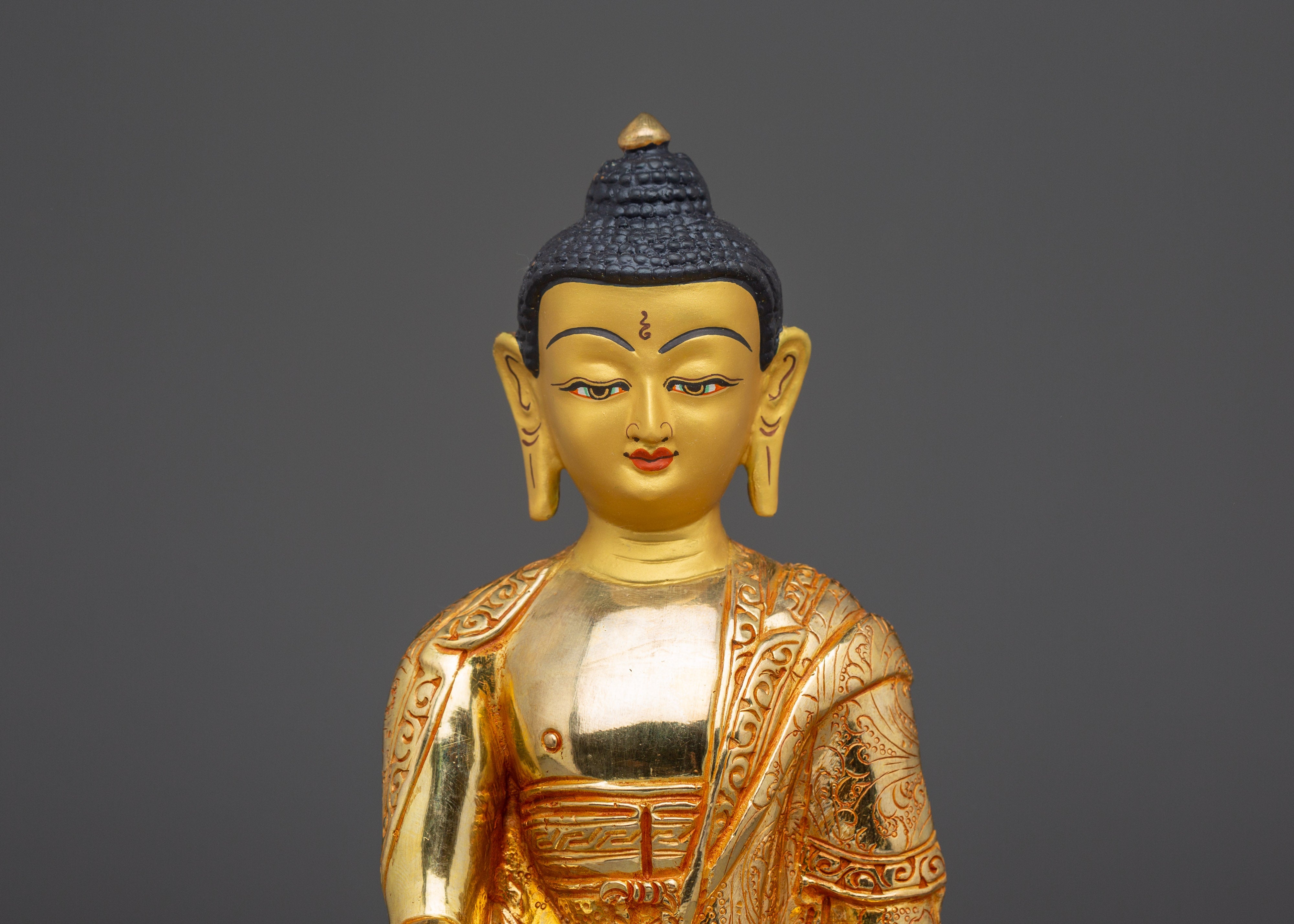 Handmade Gold Gilded Shakyamuni Buddha Statue | Tibetan Buddhist Art