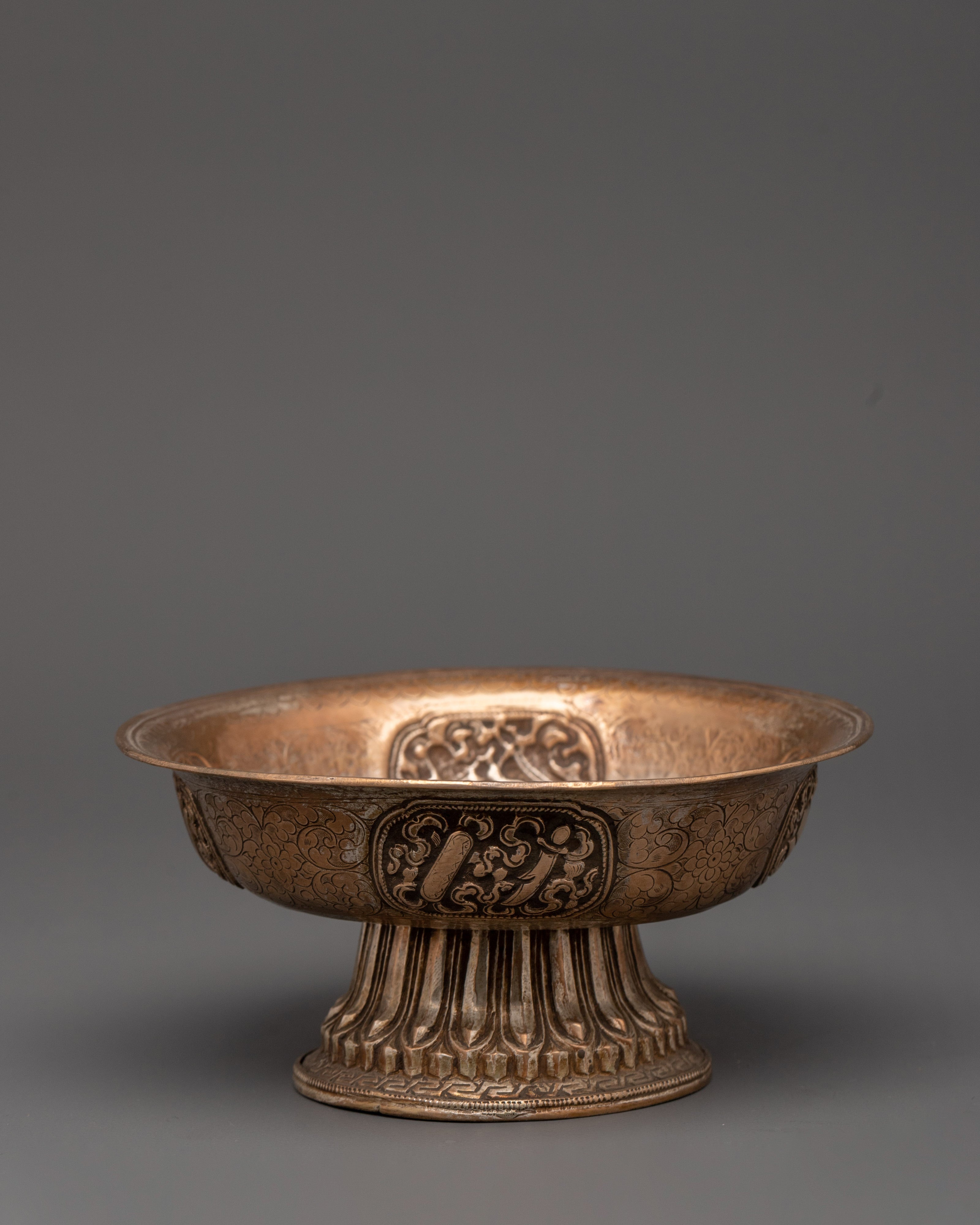 Silver Antique Serkyem Set | Offerings to Dharma Protectors