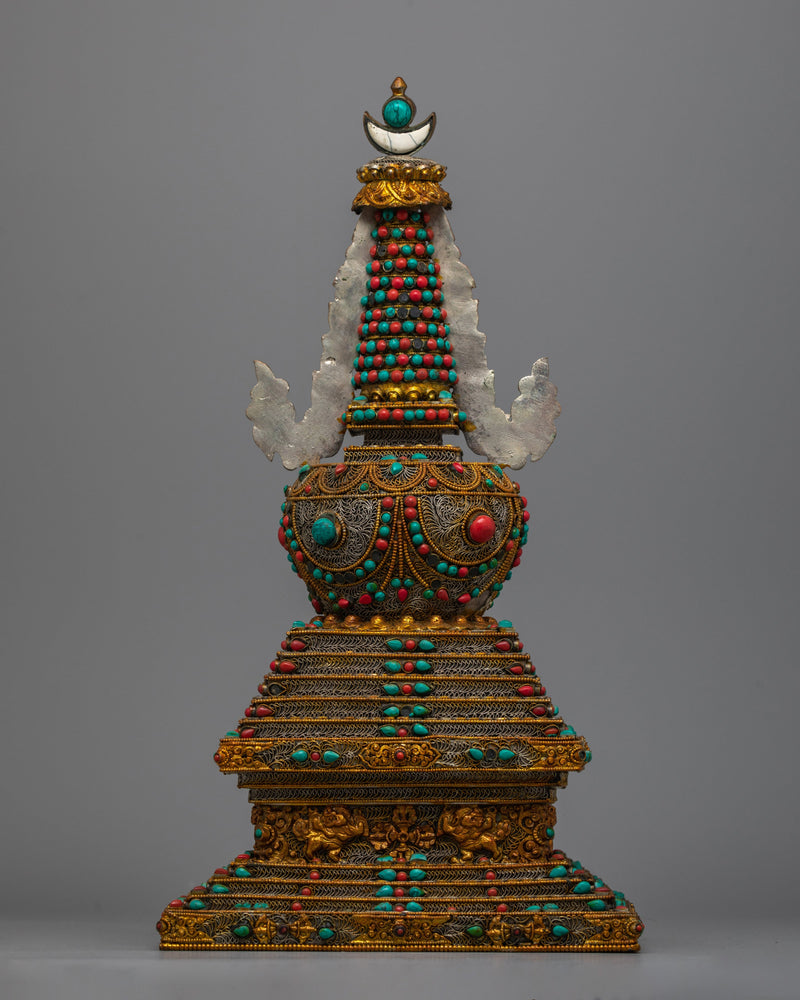 Tibetan Stupa Chorten | Symbol of Enlightenment and Spiritual Presence for Sacred Spaces