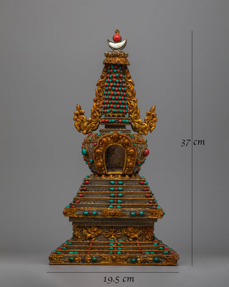 Tibetan Stupa Chorten | Symbol of Enlightenment and Spiritual Presence for Sacred Spaces