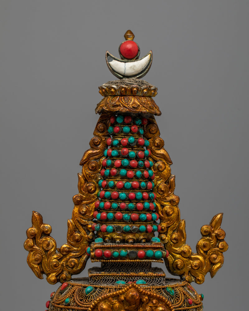 Tibetan Stupa Chorten | Symbol of Enlightenment and Spiritual Presence for Sacred Spaces