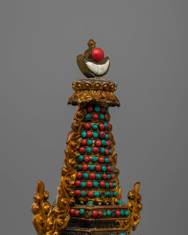 Tibetan Stupa Chorten | Symbol of Enlightenment and Spiritual Presence for Sacred Spaces