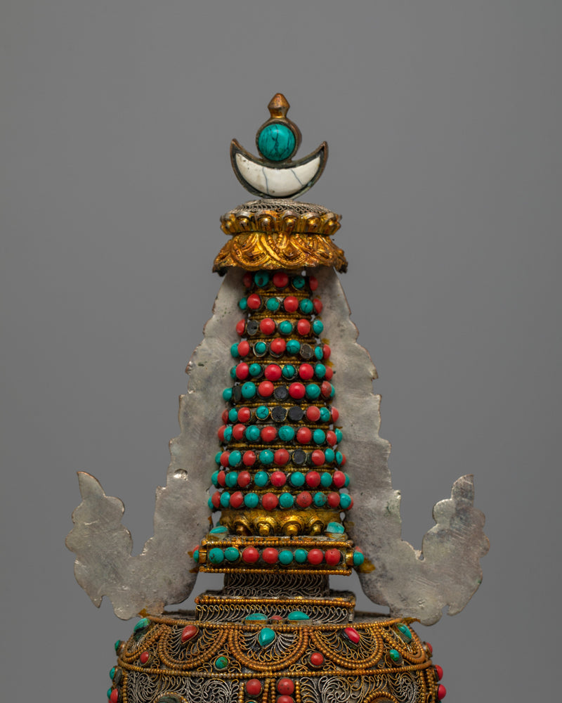 Tibetan Stupa Chorten | Symbol of Enlightenment and Spiritual Presence for Sacred Spaces