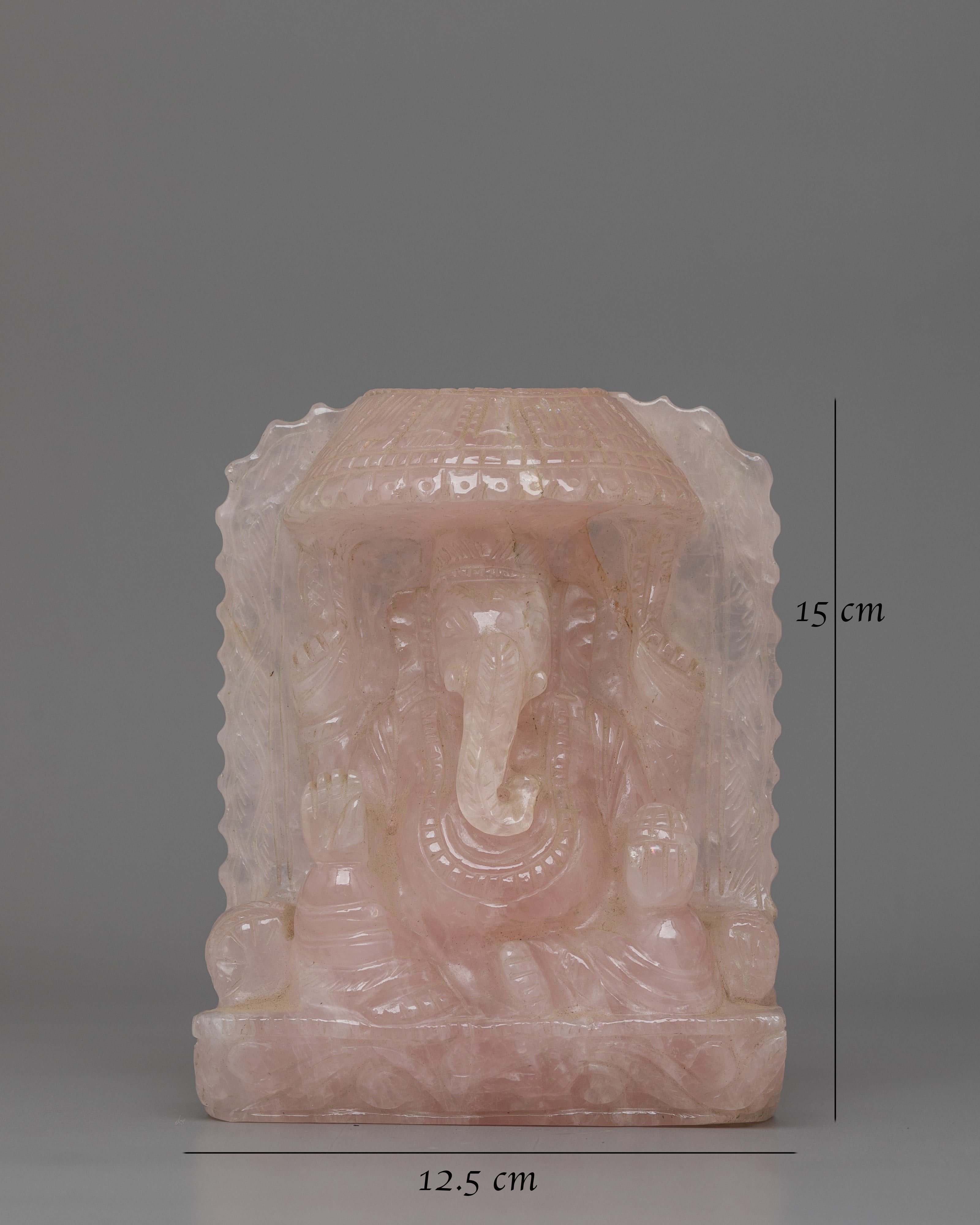 Ganesh Statue in Rose Quartz | Remover of Obstacles, Love & Prosperity Symbol