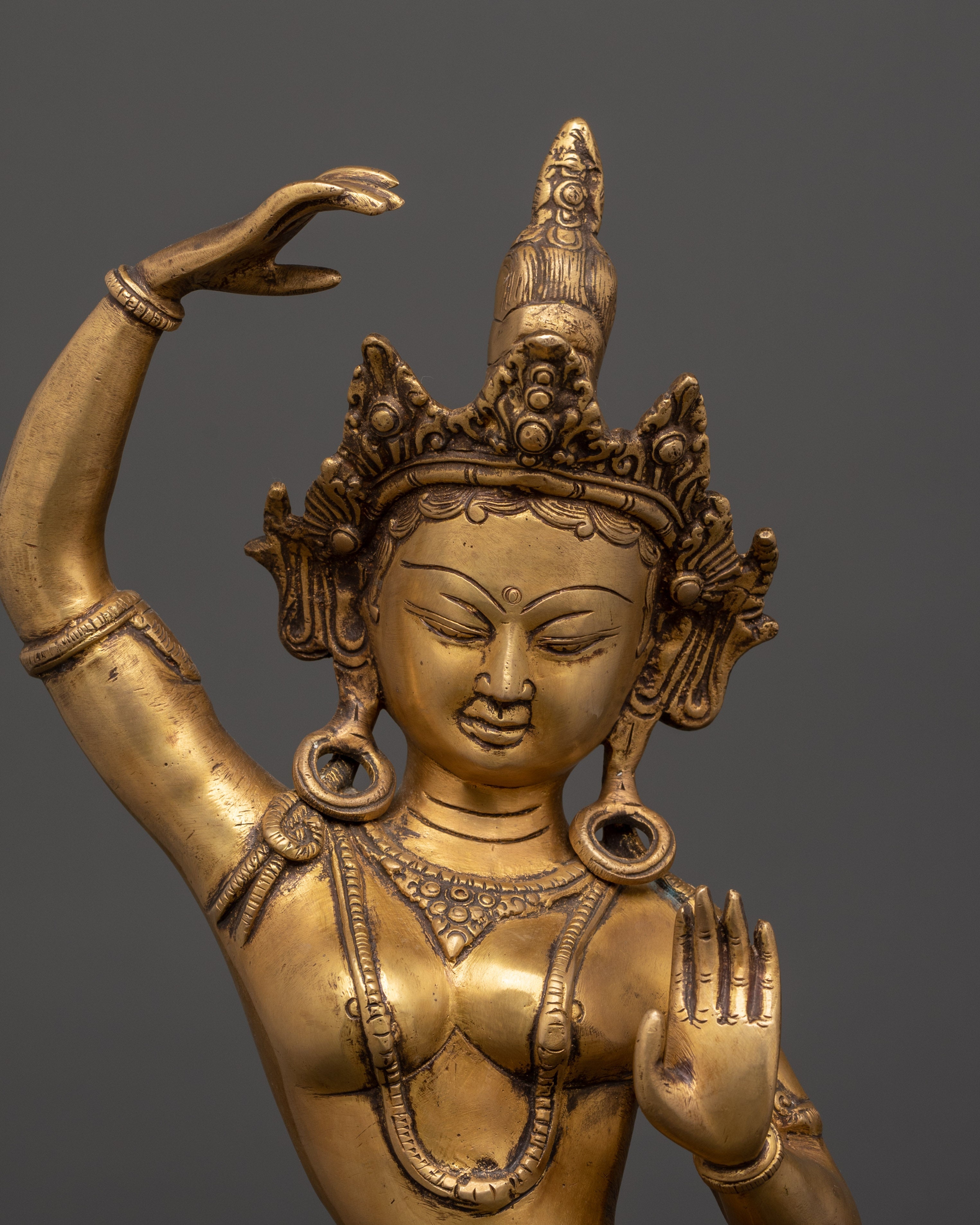 Maya Devi Brass Sculpture for Dharma Decor | Traditional Artwork