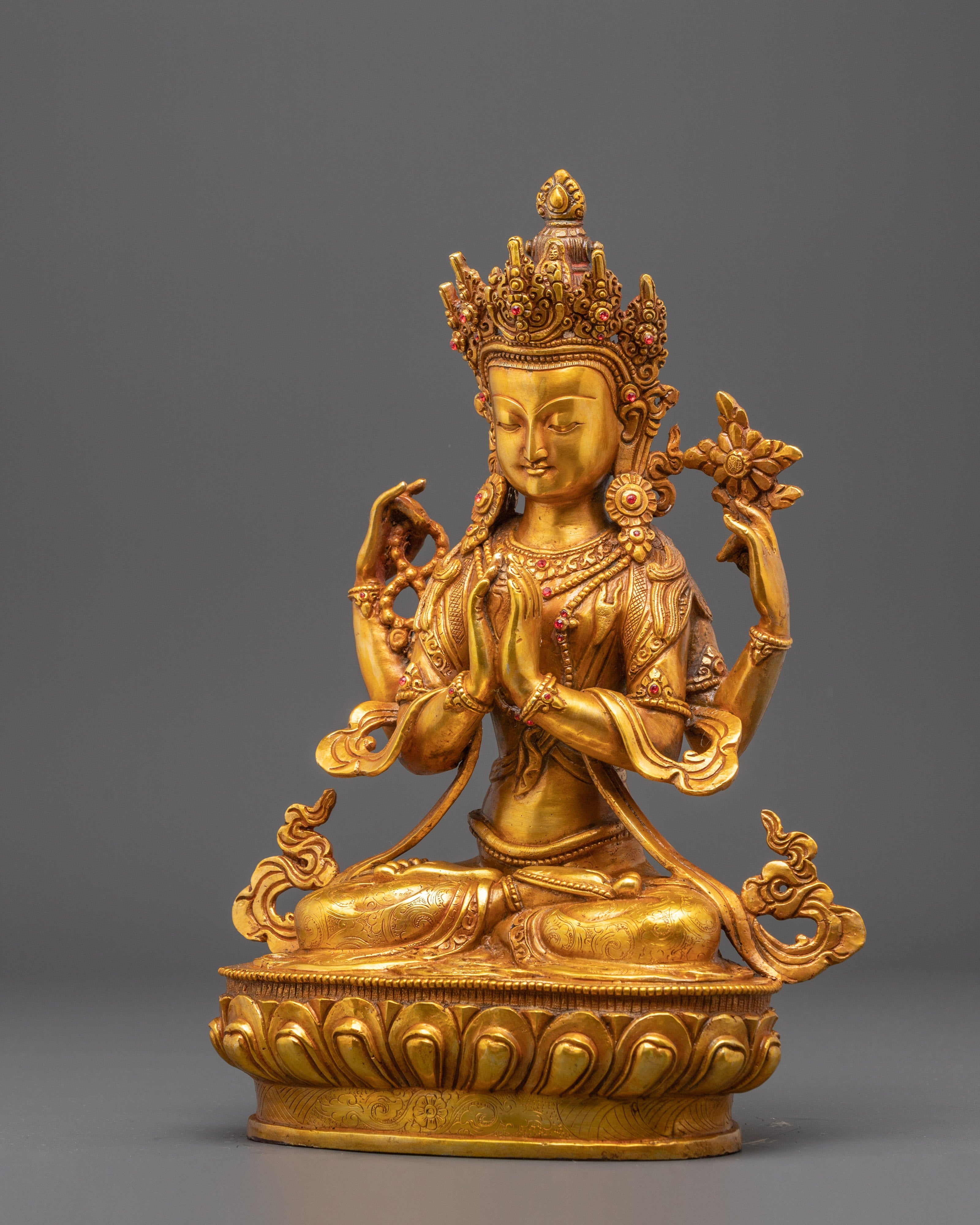 Tibetan Buddhist Chenrezig sculpture | Spiritual Home Decor