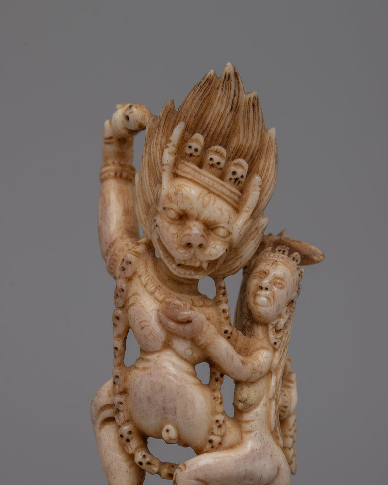 Buddhist Deity Yamantaka With Consort Yami Statue | The Essence of Yamantaka’s Fearlessness and Protection