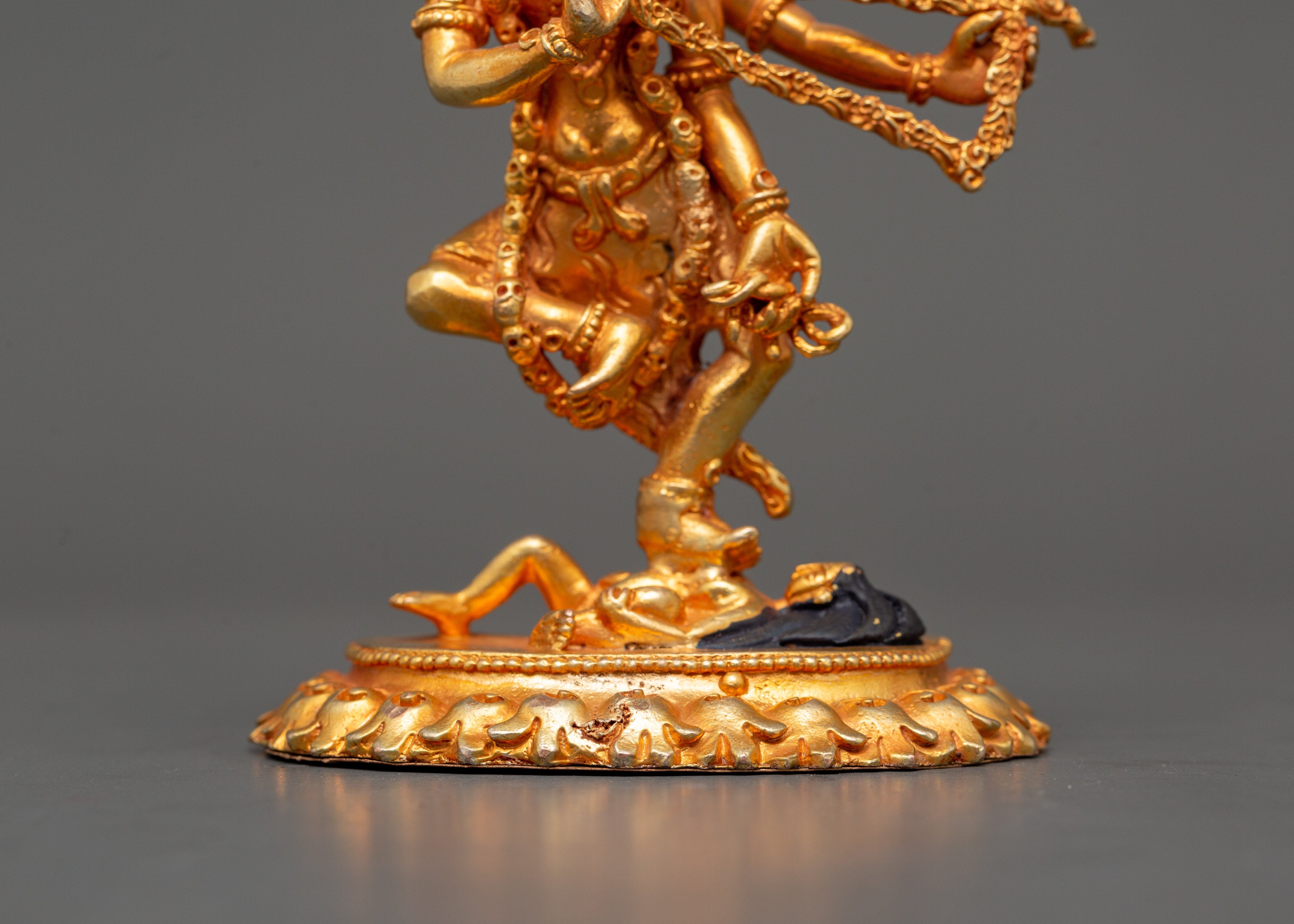 Semi-Wrathful Kurukulla Statue | Tibetan Sculpture of Dakini Red Tara