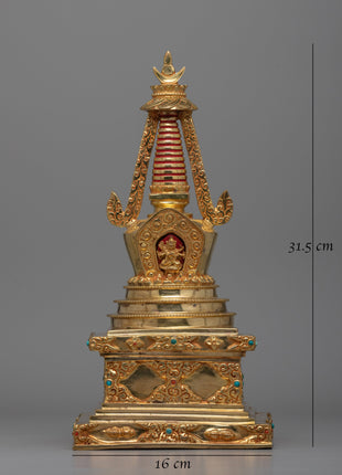 Handcrafted Sacred Buddhist Stupa | Buddhist Decor for Blessings and Enlightenment