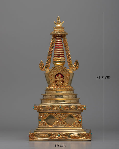 Handcrafted Sacred Buddhist Stupa | Buddhist Decor for Blessings and Enlightenment