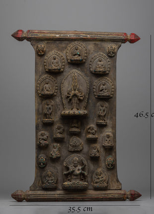 Avalokiteshvara Wood Wall Hanging Art | The Bodhisattva of Compassion for Spiritual Devotion