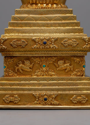 Stupa Chorten Buddhism | Handcrafted Symbol of Buddhist Wisdom and Tranquility