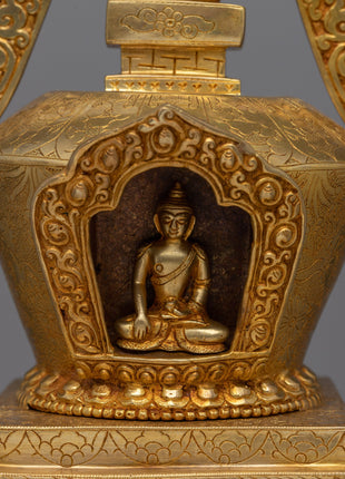 Stupa Chorten Buddhism | Handcrafted Symbol of Buddhist Wisdom and Tranquility