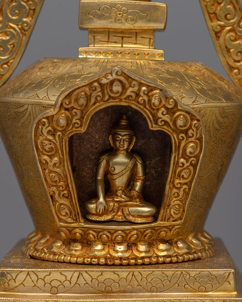 Stupa Chorten Buddhism | Handcrafted Symbol of Buddhist Wisdom and Tranquility