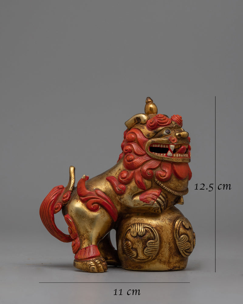 Foo Dog Lion Chinese Figurine | Handcrafted Sculptures for Strength and Courage