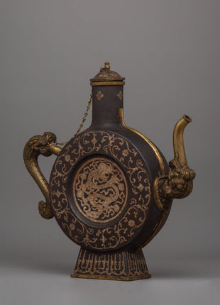 Tibetan Buddhist Beer Pitcher Set | Ritual and Decorative Masterpiece