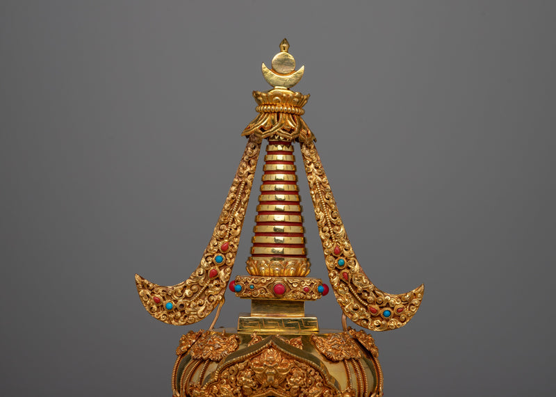 Chorten Tibetan Stupa | Handcrafted Buddhist Symbol for Spiritual Balance