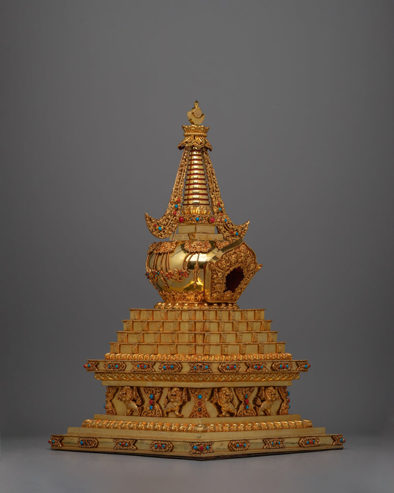 Chorten Tibetan Stupa | Handcrafted Buddhist Symbol for Spiritual Balance