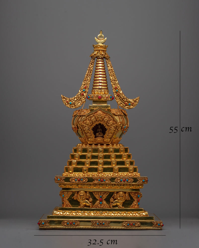 Chorten Tibetan Stupa | Handcrafted Buddhist Symbol for Spiritual Balance