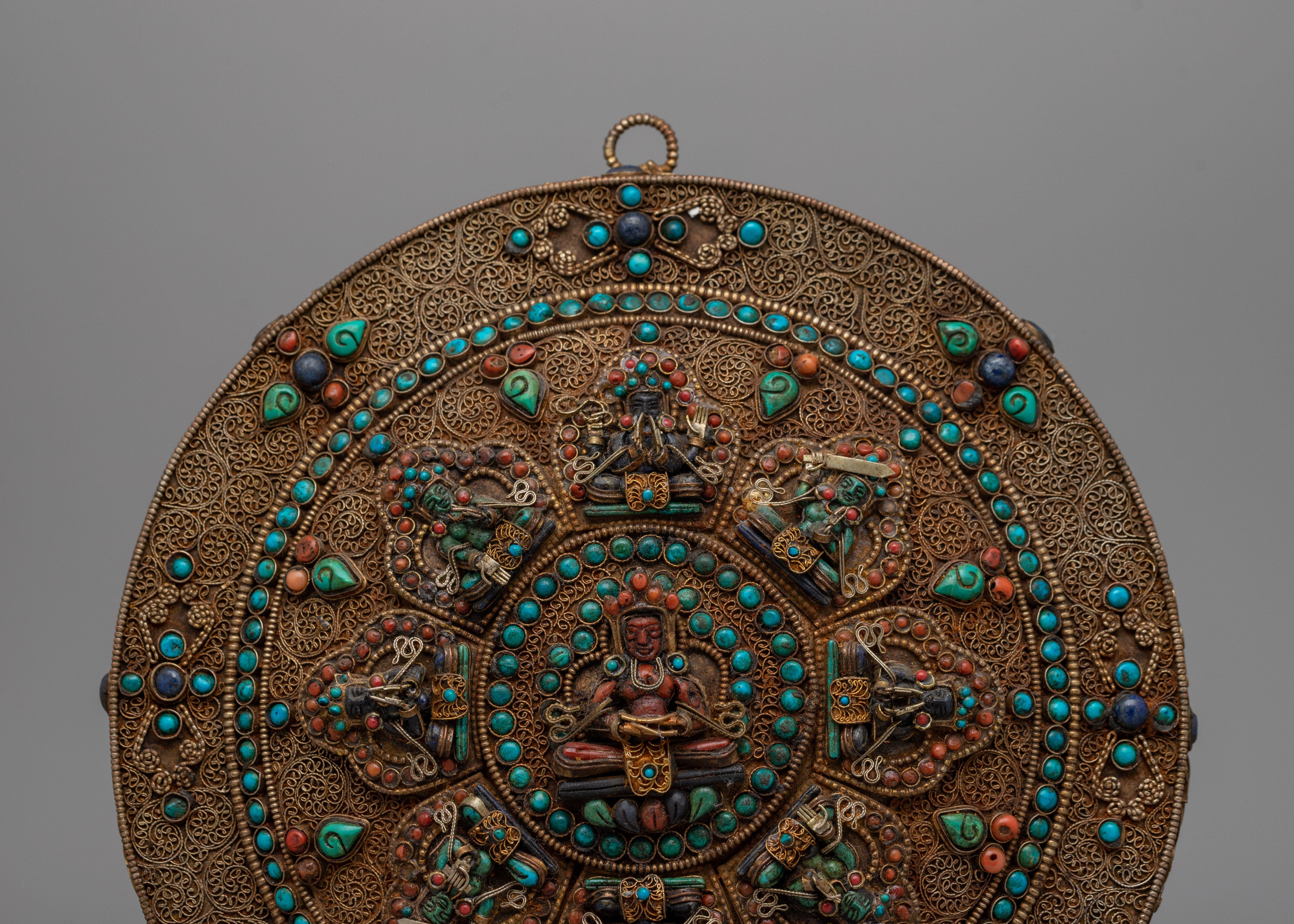 Round Deity Copper Wall Hanging | Ideal for Adding Sacred Symbolism to Any Room