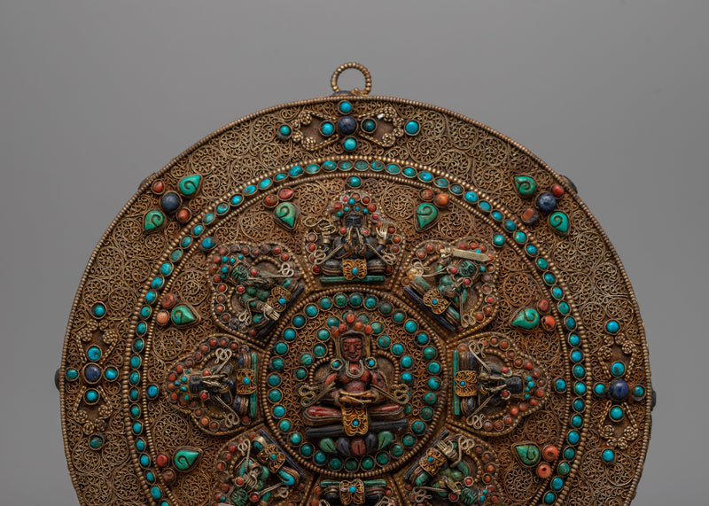 Round Deity Copper Wall Hanging | Ideal for Adding Sacred Symbolism to Any Room