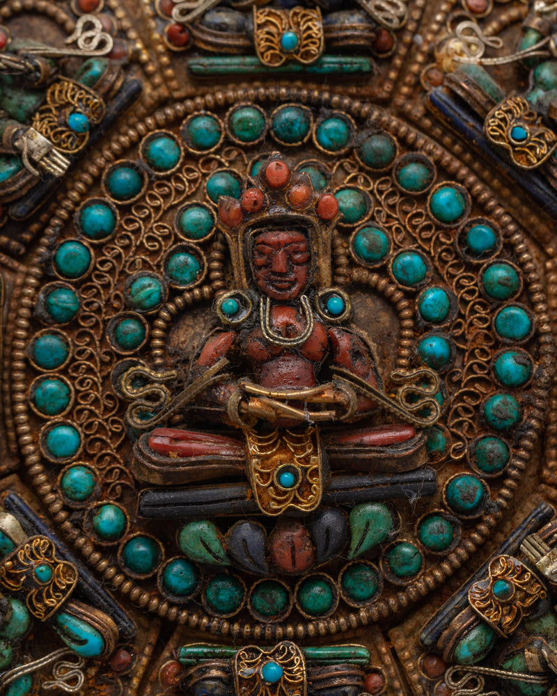 Round Deity Copper Wall Hanging | Ideal for Adding Sacred Symbolism to Any Room