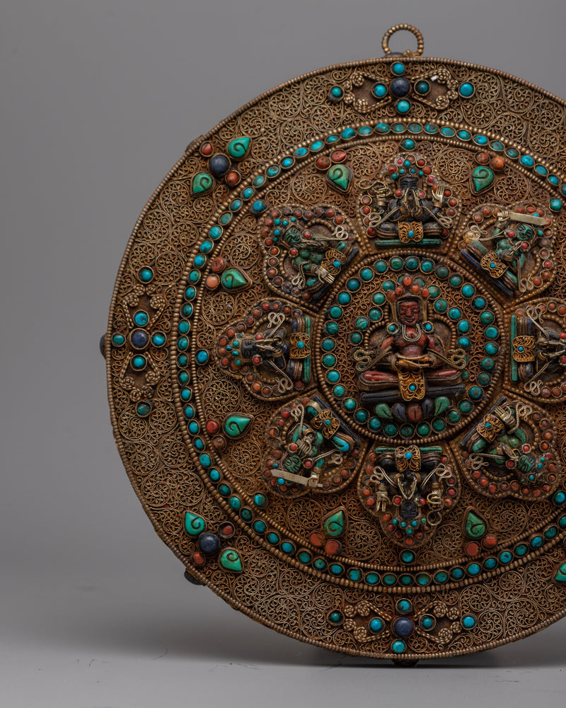 Round Deity Copper Wall Hanging | Ideal for Adding Sacred Symbolism to Any Room