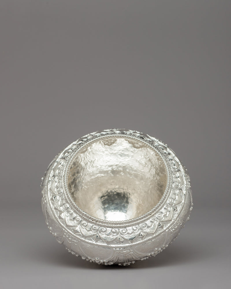 Handcrafted Silver Golpa "Alms Bowl"| Sacred Ritual Decor