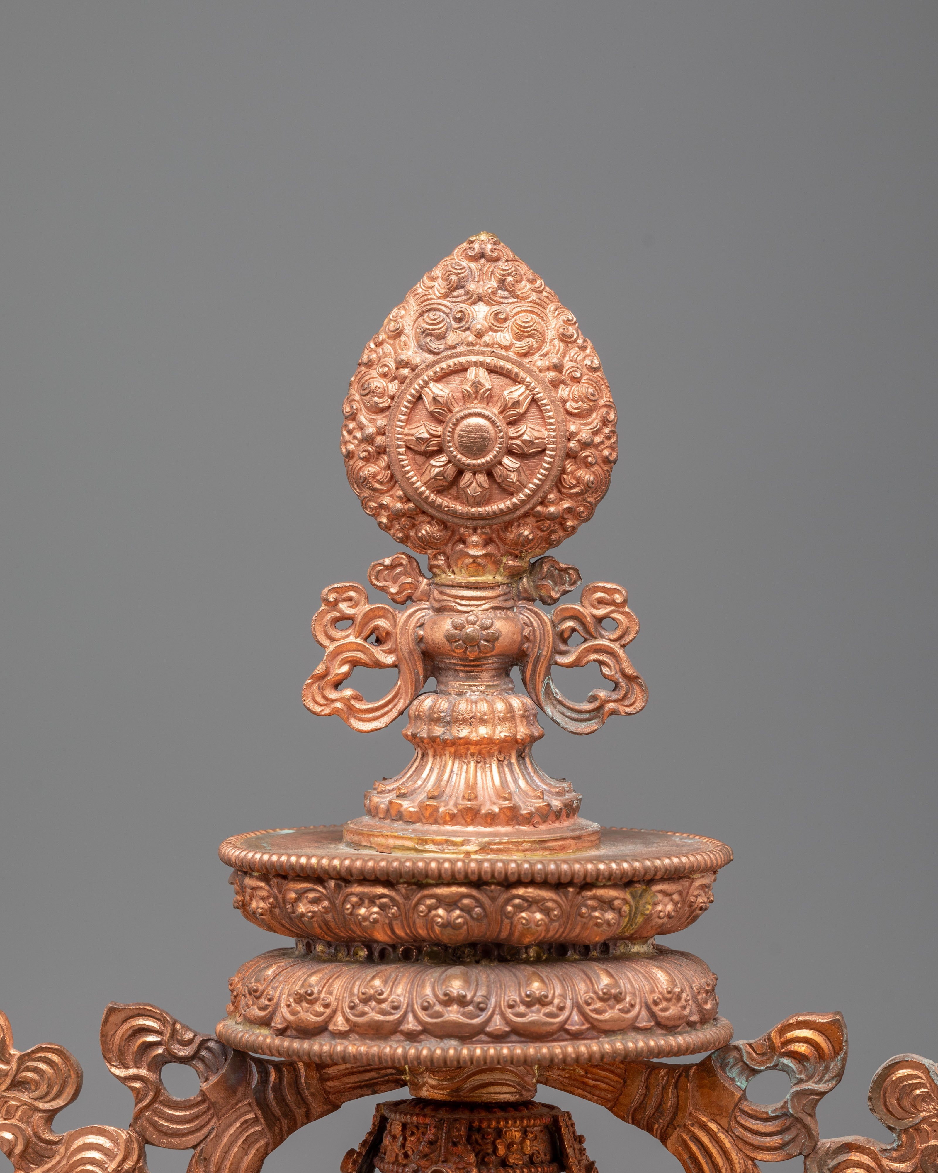 Sacred Buddhist Raja Rani Decorative Set | Copper Royal Figurine Collection